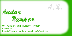 andor mumper business card